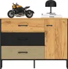 Sideboard 120cm, schwarz mit Eiche und sandfarben, Produktbild-Vorschau 3