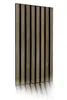 A single wall panel with vertical wooden slats and black gaps between them, presented against a white background with a reflection. Náhľad obrázku produktu