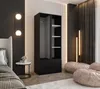 Drehtürenschrank 190x70x48 cm Schwarz mit 2 Spiegeln und 2 Produktbild-Vorschau 2