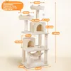 A diagram of a cat tree with dimensions labeled. Podgląd zdjęcia produktu
