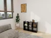 A room interior with a bookshelf, sofa, and window. Produktbild-Vorschau