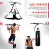 Collage of images showing a fitness bar with different exercises and a punching bag. Produktbild-Vorschau