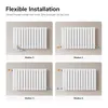 Four diagrams showing different installation modes for a radiator. Produktbild-Vorschau