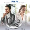 A split image showing a man and a woman wearing a Bluetooth headset, with the product displayed prominently in the foreground. Podgląd zdjęcia produktu