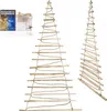 A product shot of a handmade wooden Christmas tree decoration with LED lights and packaging. Podgląd zdjęcia produktu