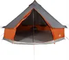vidaXL Tipi-Familienzelt 6 Personen Grau und Orange Produktbild-Vorschau 4