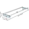 A woodworking tool, likely a router sled or similar jig, is shown against a white background with measurement labels. Produktbild-Vorschau