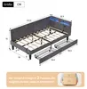 UnboxG gestoffeerd bed 90x200 cm, fluweel, met 2 lades, Productafbeelding-voorbeeld 5