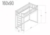 Lit mezzanine hauteur 150 cm - FILIP 160x90 cm - accès Voir les images du produit 2
