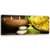 Leinwandbild Bambusblumen-Kerze 120x40 Feeby Gelb bild für Produktbild-Vorschau 1