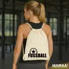 Huuraa Turnbeutel Fussball Ball 12 Liter Natural Baumwolle Produktbild-Vorschau 2
