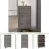 The Living Store Schuhschrank HAMAR Hellgrau 59,5x35x117 cm Produktbild-Vorschau 10