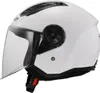 A white LS2 motorcycle helmet with a clear visor, shown from the side. Anteprima dell’immagine prodotto
