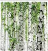 ABAKUHAUS Tenda da doccia bosco, betulle nel bosco estate Anteprima dell’immagine prodotto 2