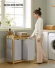 SONGMICS Wäschekorb 2 Fächer, Bambus, Wäschesammler 100 L, Produktbild-Vorschau 6