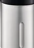 A close-up view of the metallic body of a kitchen appliance, possibly a blender or soup maker, with a black top. Voir les images du produit