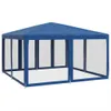 vidaXL Partyzelt mit 8 Mesh-Seitenteilen Blau 4x4 m HDPE Produktbild-Vorschau 1