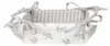Clayre & Eef Brotkorb 35x35x8 cm Grau Weiß Baumwolle Produktbild-Vorschau 1