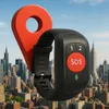 A GPS tracking device for seniors is shown in front of a city skyline. Náhľad obrázku produktu
