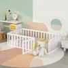 A child's bedroom with a white wooden bed frame, a teddy bear, and a desk. Náhled obrázku produktu