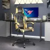 Gaming-Stuhl Drehbar Schwarz und Golden Kunstleder Produktbild-Vorschau 2