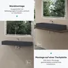 doporro Mineralguss Waschbecken Anthrazit matt 100x40x14 cm Produktbild-Vorschau 6