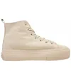 A side view of a beige high-top sneaker with a platform sole. Produktbild-Vorschau