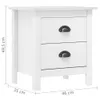 vidaXL Nachttisch Hill 2 Stk. Weiß 46x35x49,5 cm Massivholz Produktbild-Vorschau 9