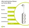 Wentronic AC power Extension, 1.5 m, Weiß Produktbild-Vorschau 9