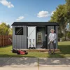 HOMAVO Gerätehaus Metall mit Pultdach, Gartenhaus Metall Produktbild-Vorschau 2