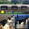 Collage of solar-powered outdoor lights in different settings. Produktbild-Vorschau