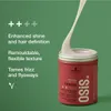 A product shot of hair styling product with descriptive text and a visual representation of its texture. Podgląd zdjęcia produktu