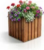 Pflanzkübel Holz massiv TAVO35 34x37x35 cm - Wetterfester Produktbild-Vorschau 1