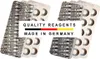 Several blister packs of test tablets are arranged around a central logo. Produktbild-Vorschau