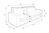 A line drawing of a sofa with dimensions indicated by arrows and numbers. Produktbild-Vorschau