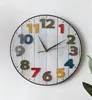 Wanduhr "Bunt" Ø 30 cm groß, in Holz Optik grau, moderne Produktbild-Vorschau 1