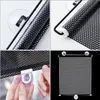 Collage of images showing a car sunshade and its attachment mechanism. Voir les images du produit