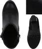 Top-down view of a black boot and a close-up of the sole and heel. Produktbild-Vorschau