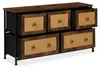 Comodà Relaxdays, 5 cassetti, effetto rattan, ingresso, Anteprima dell’immagine prodotto 8