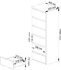 Kommode mit sechs Schubladen, 109 cm hoch und 40 cm breit, Produktbild-Vorschau 5