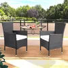 Casaria® Set de 4 chaises en polyrotin Brun avec coussin Voir les images du produit 2