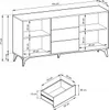 Sideboard 150 cm Emerald, zweitürige Kommode mit Schubladen Produktbild-Vorschau 3