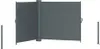 A dark gray retractable side awning is shown against a white background, with two vertical posts on either side. Anteprima dell’immagine prodotto