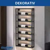 A black metal wine rack mounted on a wall, holding six bottles of wine. The rack has built-in lighting. Náhľad obrázku produktu