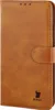 A brown leather flip case for a smartphone. Produktbild-Vorschau