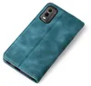 A teal-colored flip case for a smartphone is shown from a diagonal top-down view against a white background. Produktbild-Vorschau