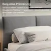 Lit double rembourré 160x200 cm velours gris | avec sommier Voir les images du produit 5