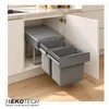 Ekotech MEGA 40 2x15 L Soft-Close grigio Orion Anteprima dell’immagine prodotto 4
