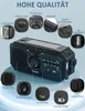A diagram illustrating the features of a portable emergency radio. Produktbild-Vorschau