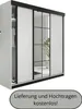 A wardrobe with sliding doors, featuring mirrored panels and a plant in the background. Produktbild-Vorschau